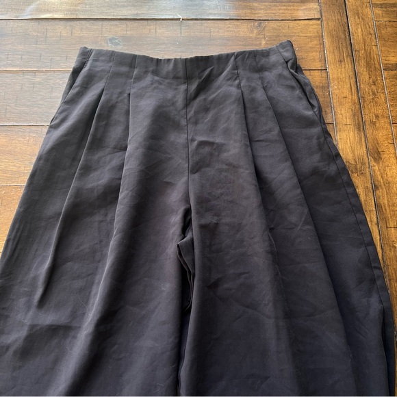 Zara black wide-leg pull-on trouser pants size S - Picture 3 of 13